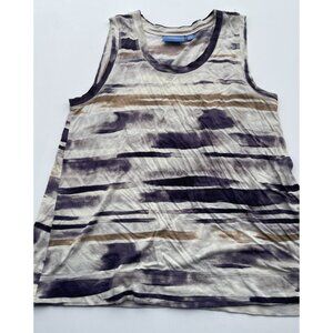 Vintage Simply Vera Vera Wang Tank Top Women's Size Large White Purple Brown